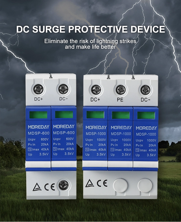 1000 V 20ka 40ka 2p 3p DC SPD Photovoltaic Surge Protector and Solar Surge Protection Device